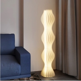 White grass skirt lamp light and shadow design art living room sofa edge floor lamp modern minimalist atmosphere lamp network red lighting fixture