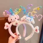 Creative Funny Twist Bar Hair Hoop Party Cartoon San Liou Mei Le Di Yu Gui Dog Plush Little Bear Awakening Lion Head Hoop