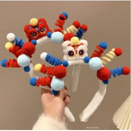 Creative Funny Twist Bar Hair Hoop Party Cartoon San Liou Mei Le Di Yu Gui Dog Plush Little Bear Awakening Lion Head Hoop