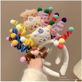 Creative Funny Twist Bar Hair Hoop Party Cartoon San Liou Mei Le Di Yu Gui Dog Plush Little Bear Awakening Lion Head Hoop