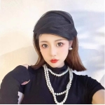 New Sabuta Fragrant Cloud Gauze Headband Retro French Half Hat Small Hat Hair Band Thin Hair Card Black Banquet Hair Accessories for Women