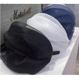 New Sabuta Fragrant Cloud Gauze Headband Retro French Half Hat Small Hat Hair Band Thin Hair Card Black Banquet Hair Accessories for Women