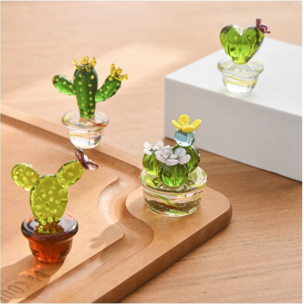 Creative cactus tabletop decoration, glass living room small decoration, home decoration, European style micro landscape decoration, bonsai