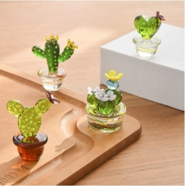 Creative cactus tabletop decoration, glass living room small decoration, home decoration, European style micro landscape decoration, bonsai