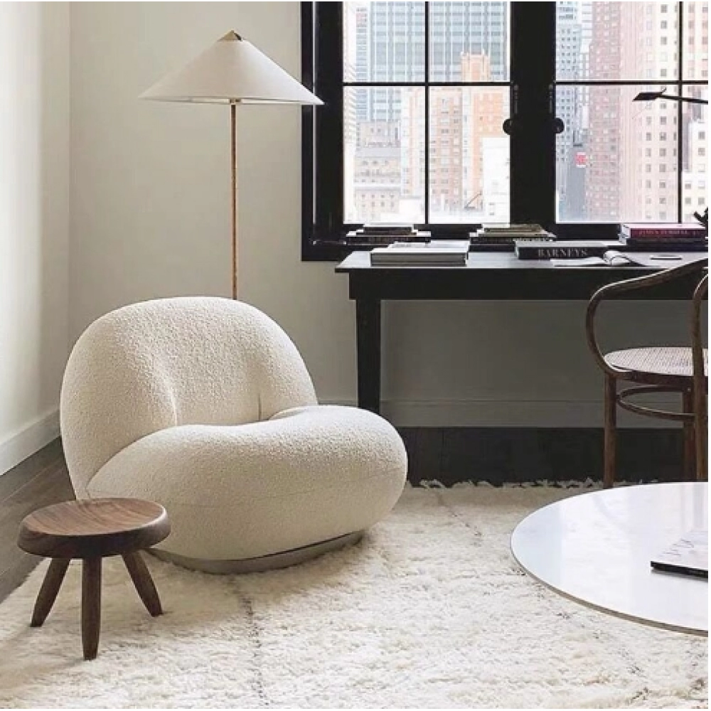 Lazy Sofa Nordic Luxury Home Living Room Balcony Modern Leisure Designer Lamb Plush Single Person Sofa Chair