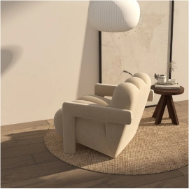 Lazy sofa living room, simple and quiet style home, Nordic light luxury homestay reception, single person balcony, leisure sofa chair