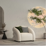 Internet famous single Italian light luxury curved single sofa, small unit living room single chair, bedroom balcony lazy sofa