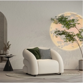 Internet famous single Italian light luxury curved single sofa, small unit living room single chair, bedroom balcony lazy sofa